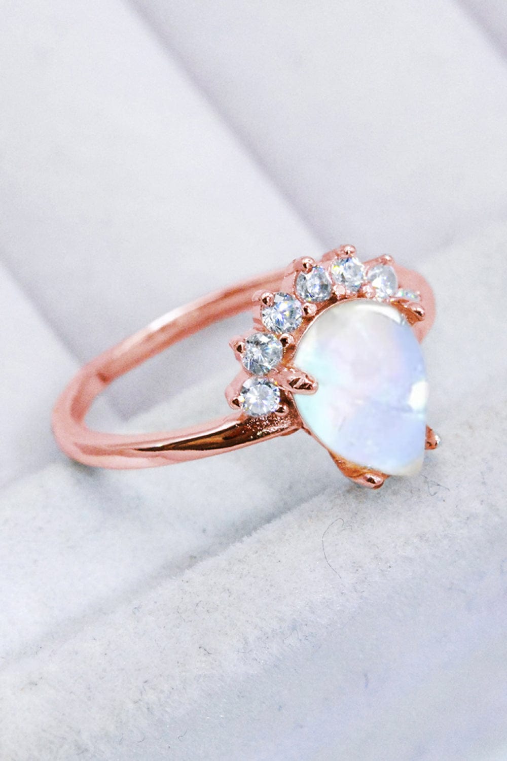 Light Gray 925 Sterling Silver Moonstone Ring