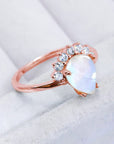 Light Gray 925 Sterling Silver Moonstone Ring