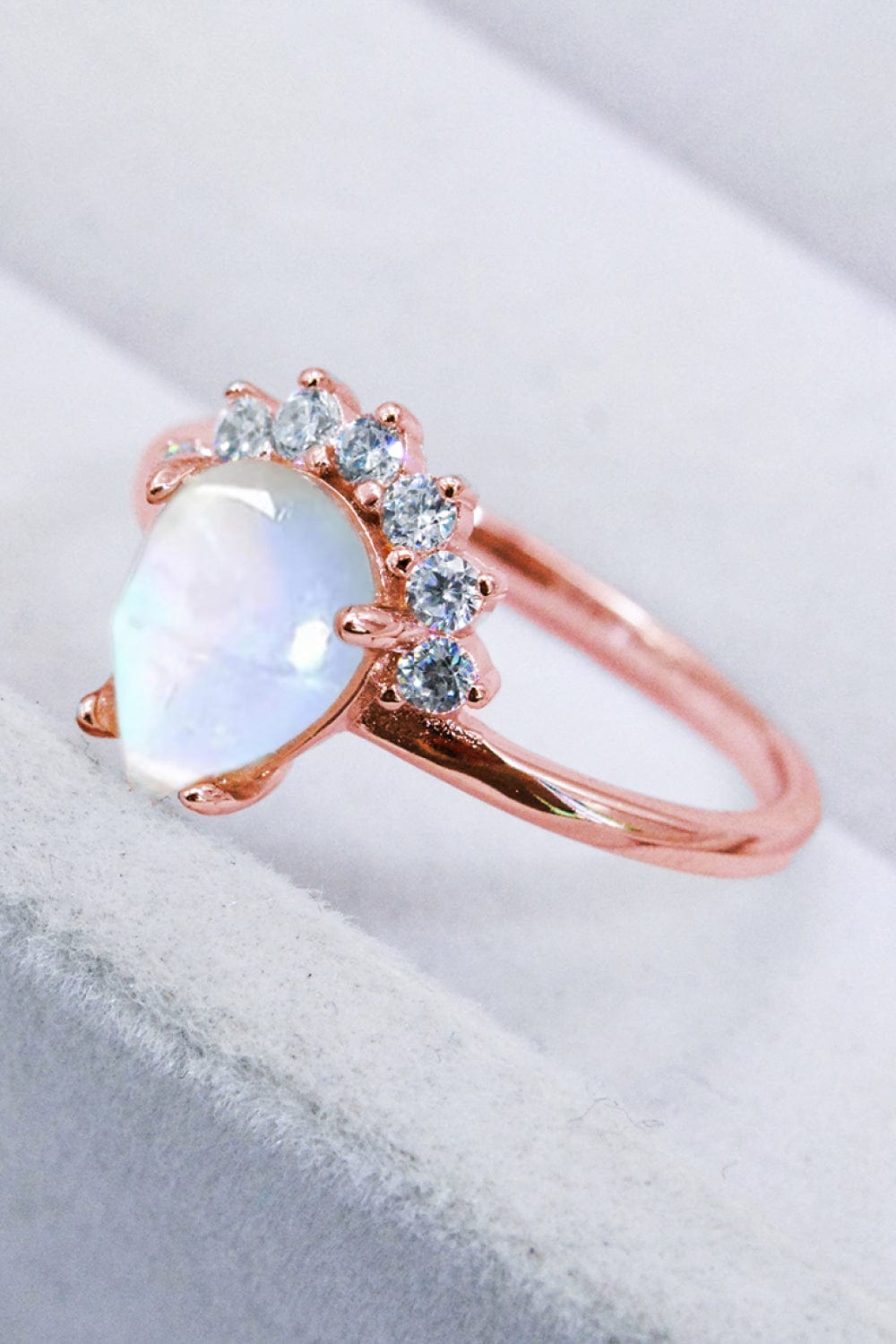 Light Gray 925 Sterling Silver Moonstone Ring