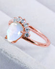 Light Gray 925 Sterling Silver Moonstone Ring