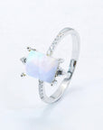 White Smoke 925 Sterling Silver Square Moonstone Ring