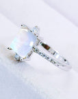 Lavender 925 Sterling Silver Square Moonstone Ring