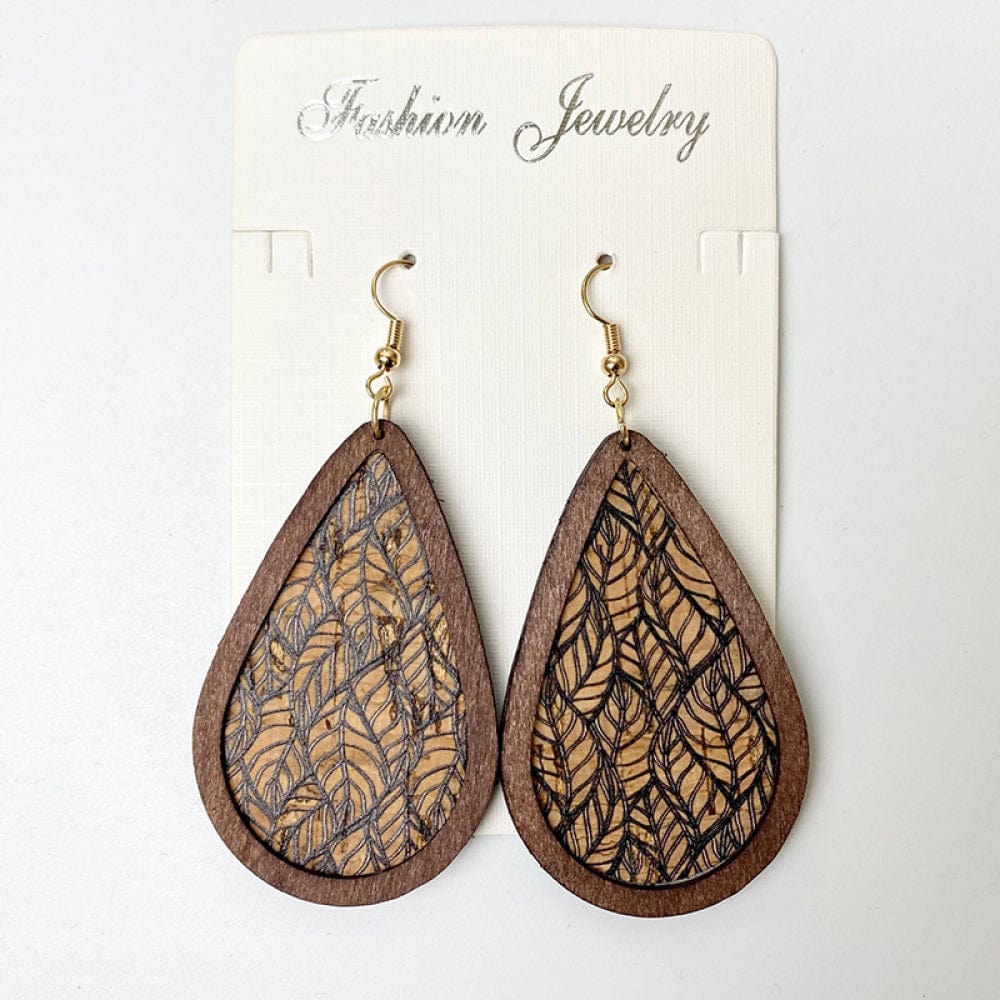 Beige Teardrop Dangle Earrings