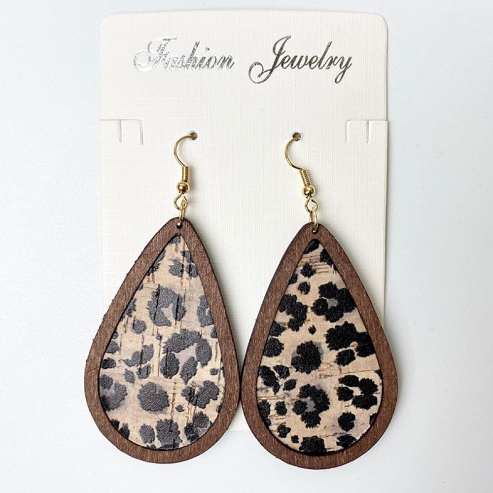 Beige Teardrop Dangle Earrings