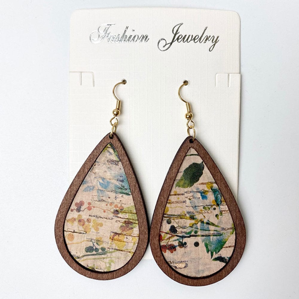 Beige Teardrop Dangle Earrings