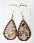 Beige Teardrop Dangle Earrings