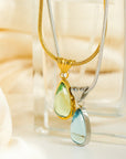 Wheat Teardrop Shape Titanium Steel Pendant Necklace