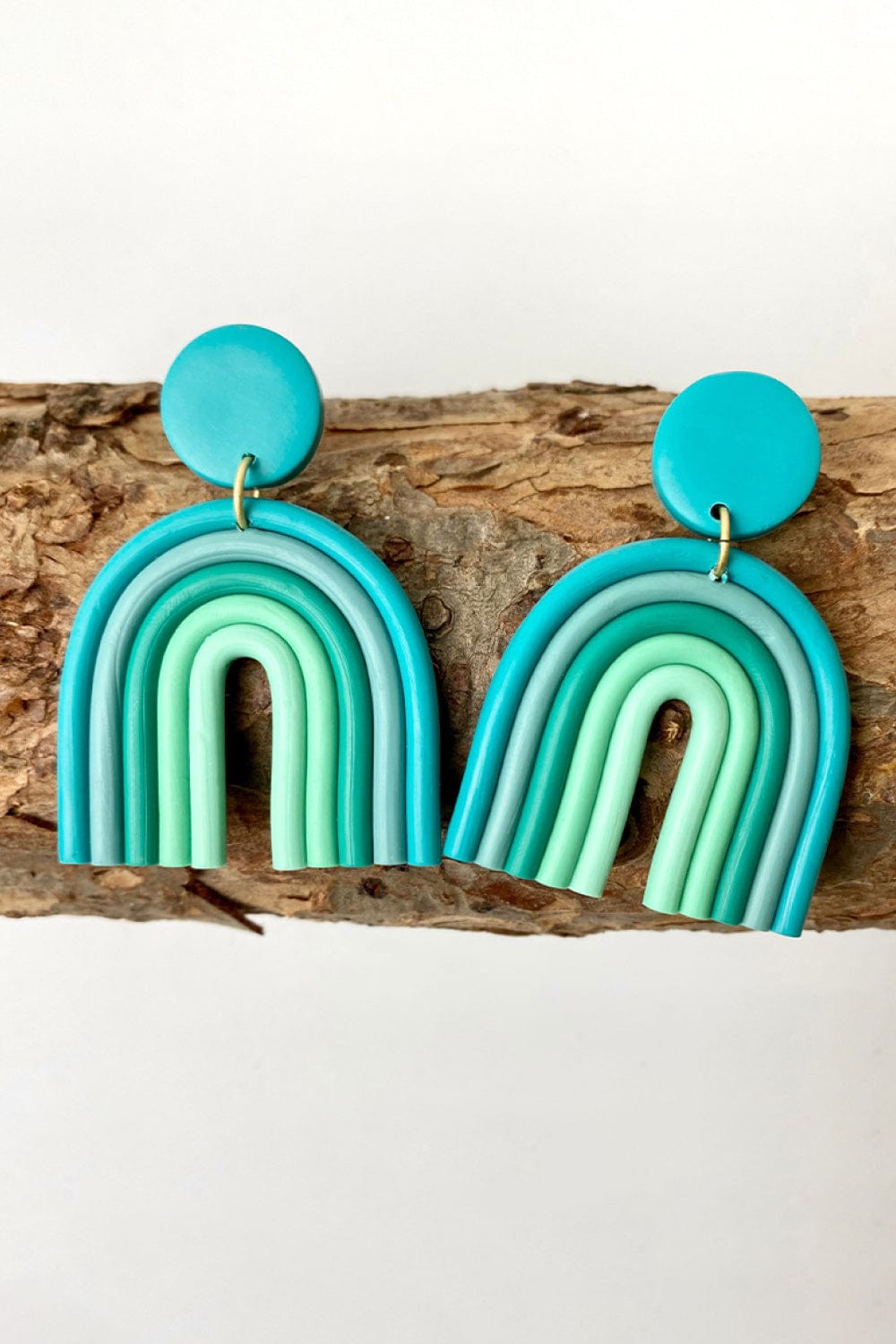 Sea Green Rainbow Shape Dangle Earrings