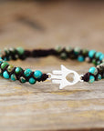 Rosy Brown Turquoise Beaded Bracelet