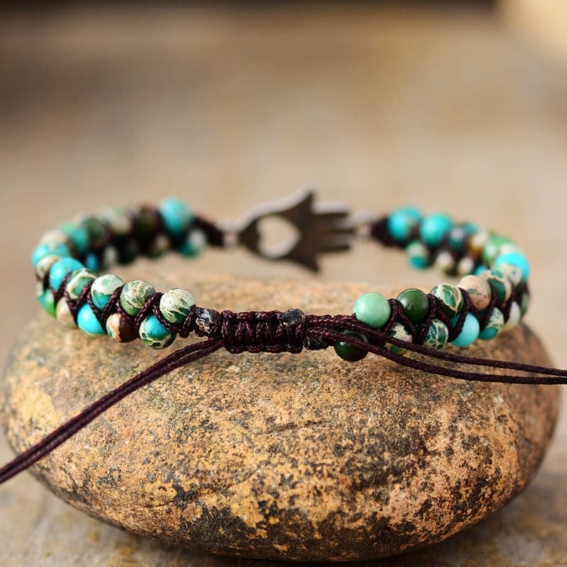 Rosy Brown Turquoise Beaded Bracelet