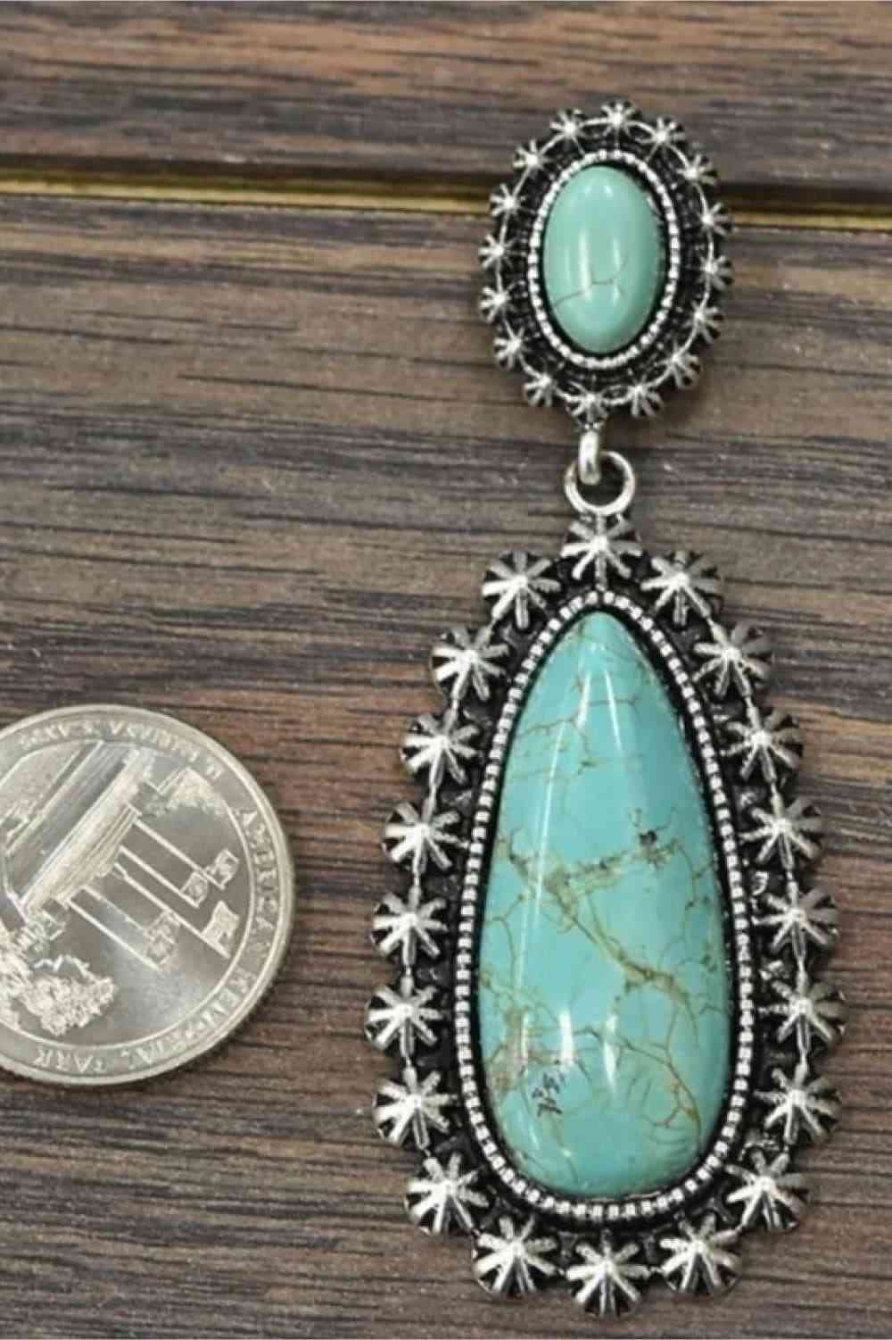 Dim Gray Artificial Turquoise Earrings