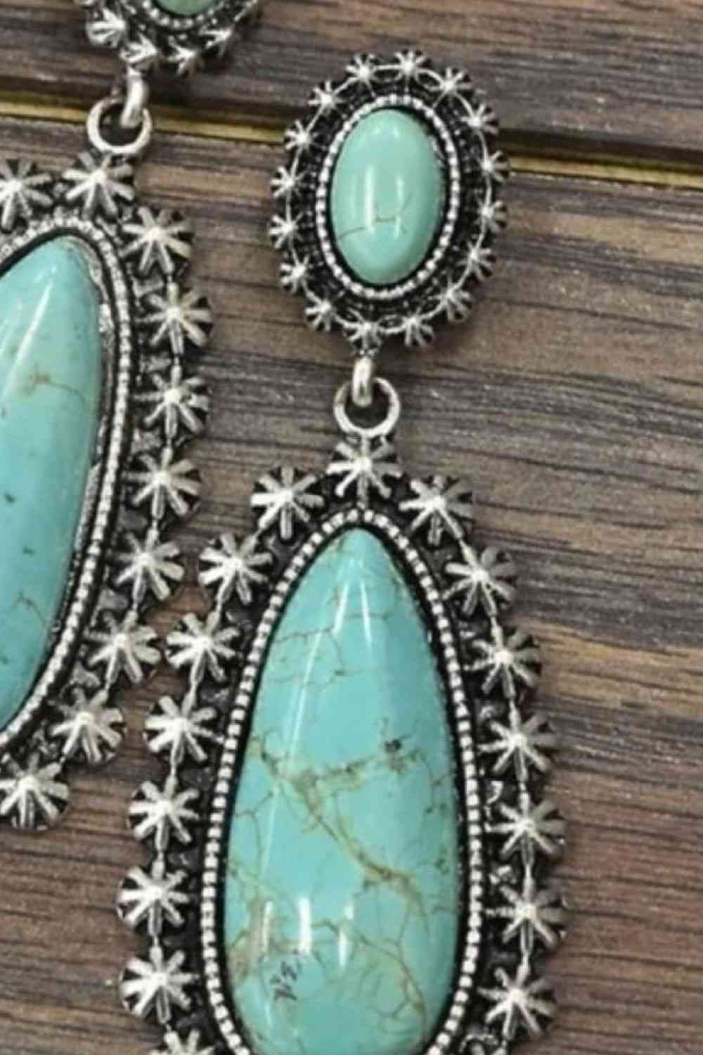 Dim Gray Artificial Turquoise Earrings