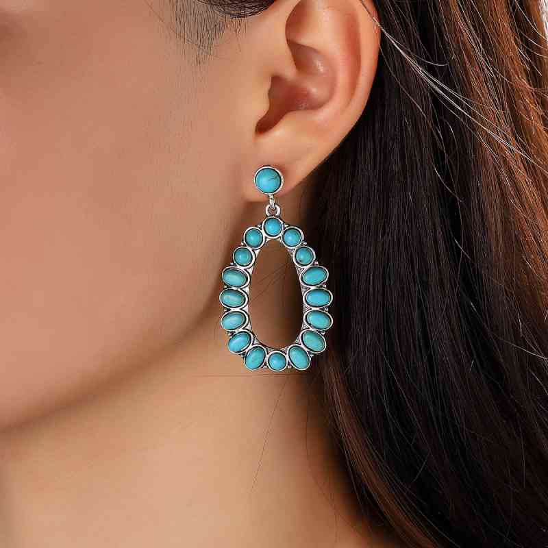 Rosy Brown Artificial Turquoise Earrings