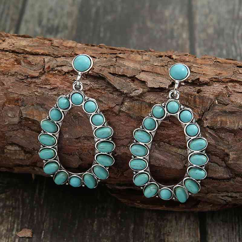 Dark Slate Gray Artificial Turquoise Earrings