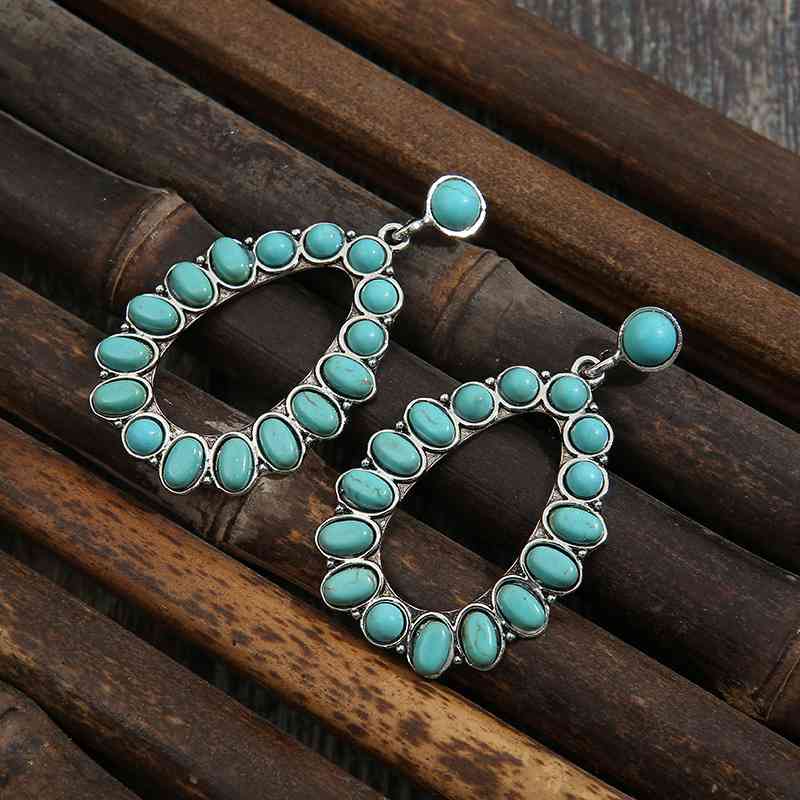 Dark Slate Gray Artificial Turquoise Earrings