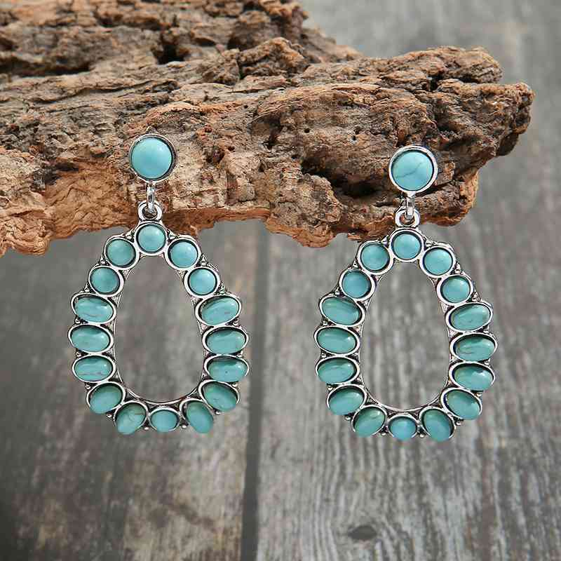 Slate Gray Artificial Turquoise Earrings