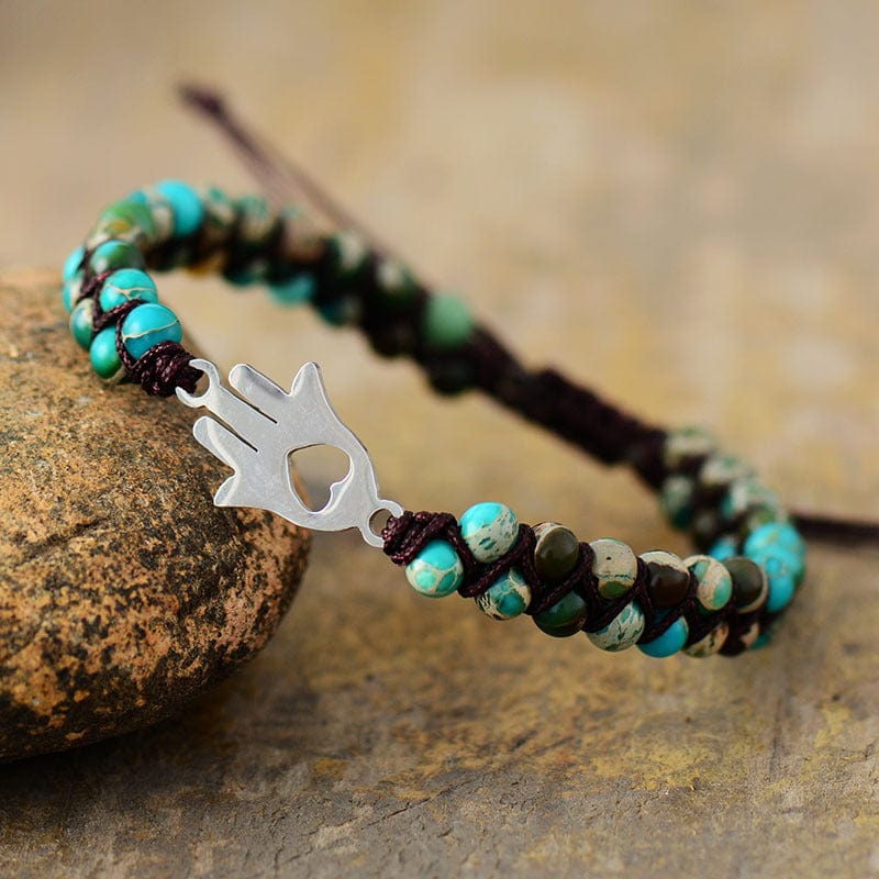 Rosy Brown Turquoise Beaded Bracelet