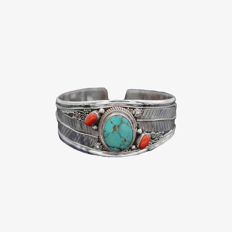 White Smoke Turquoise Open Bracelet