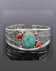 Dim Gray Turquoise Open Bracelet