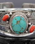 Dim Gray Turquoise Open Bracelet