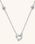 Seashell Moissanite 925 Sterling Silver Heart Necklace