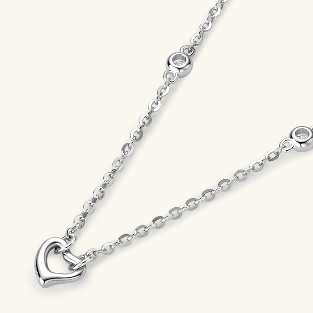 Seashell Moissanite 925 Sterling Silver Heart Necklace