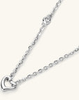 Seashell Moissanite 925 Sterling Silver Heart Necklace