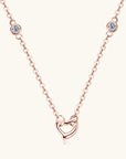 Lavender Blush Moissanite 925 Sterling Silver Heart Necklace