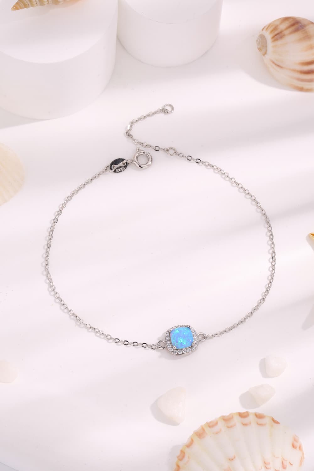 Misty Rose Opal Platinum-Plated Bracelet