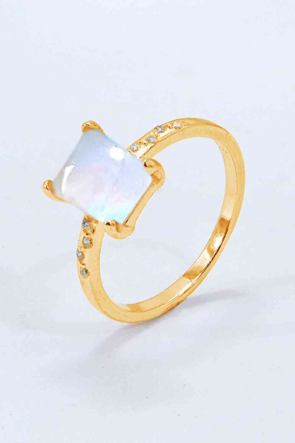 Lavender Square Moonstone Ring