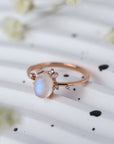 Light Gray High Quality Natural Moonstone 925 Sterling Silver Ring