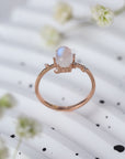 Light Gray High Quality Natural Moonstone 925 Sterling Silver Ring