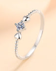 Bisque Moissanite Heart 925 Sterling Silver Ring