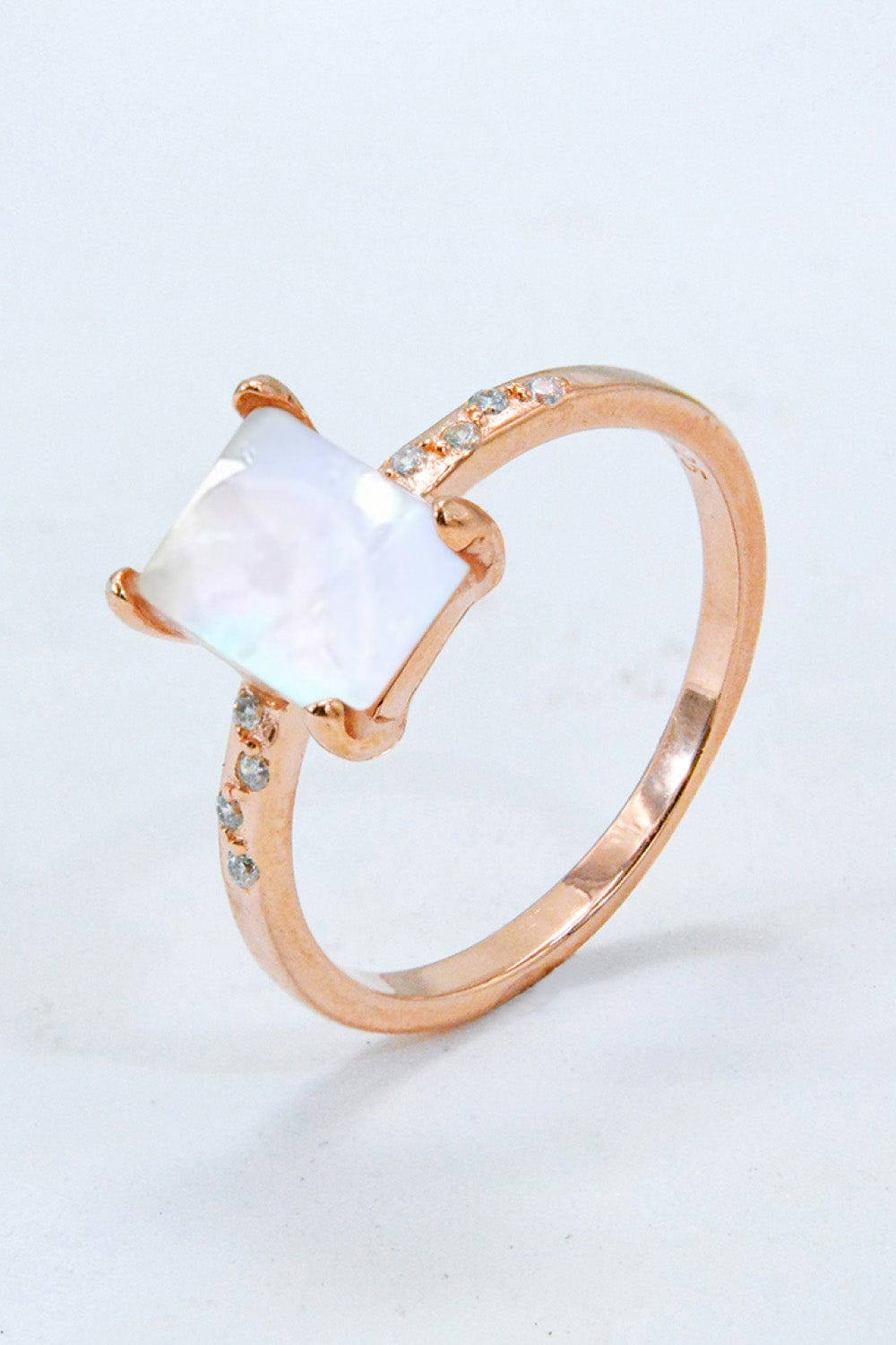 Lavender Square Moonstone Ring