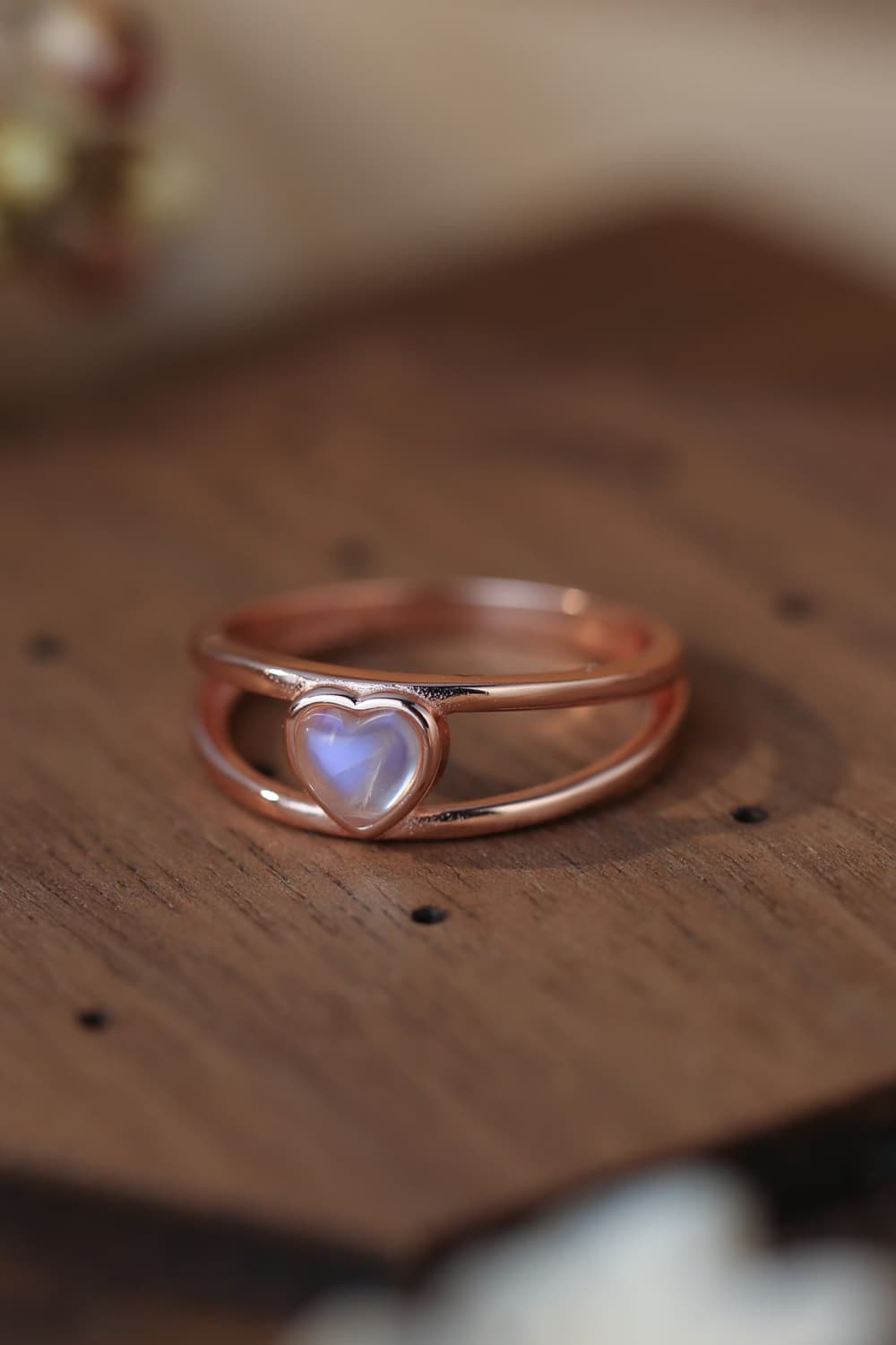 Dark Olive Green Moonstone Heart 925 Sterling Silver Ring