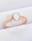 Lavender 18K Rose Gold-Plated Pear Shape Natural Moonstone Ring