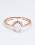 Lavender 18K Rose Gold-Plated Pear Shape Natural Moonstone Ring