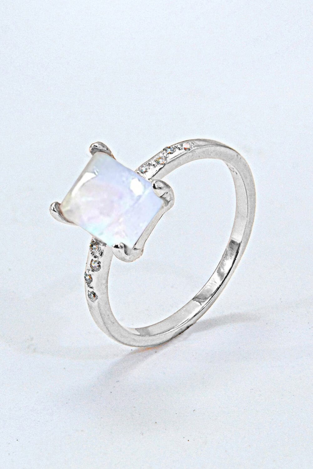 Lavender Square Moonstone Ring