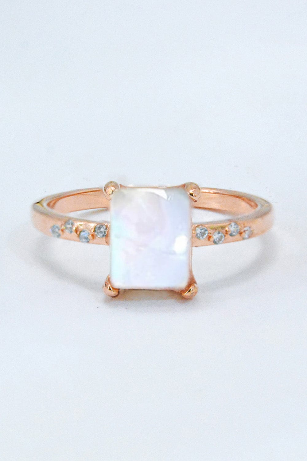 Lavender Square Moonstone Ring