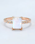 Lavender Square Moonstone Ring