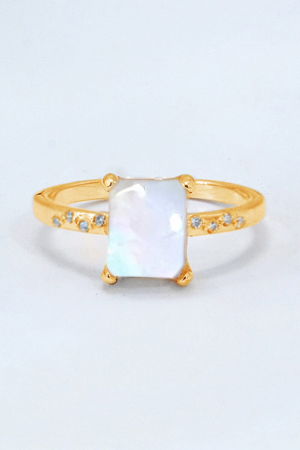 Lavender Square Moonstone Ring