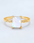 Lavender Square Moonstone Ring