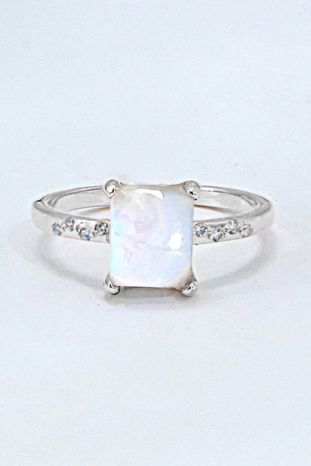 Lavender Square Moonstone Ring