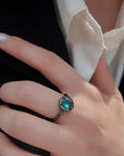 Rosy Brown 925 Sterling Silver Paraiba Tourmaline 4-Prong Ring