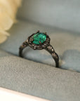 Rosy Brown 925 Sterling Silver Paraiba Tourmaline 4-Prong Ring