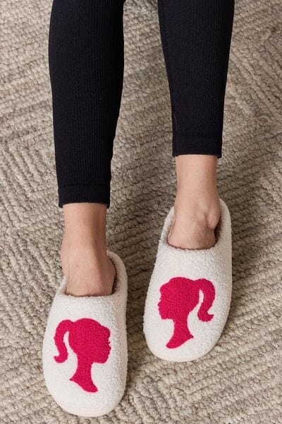 Rosy Brown Melody Graphic Cozy Slippers