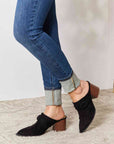 Light Gray East Lion Corp Pointed-Toe Braided Trim Mules