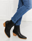 Dark Slate Gray MMShoes Love the Journey Stacked Heel Chelsea Boot in Black