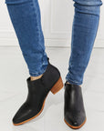 Light Gray MMShoes Trust Yourself Embroidered Crossover Cowboy Bootie in Black