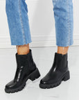 Dark Slate Gray MMShoes What It Takes Lug Sole Chelsea Boots in Black